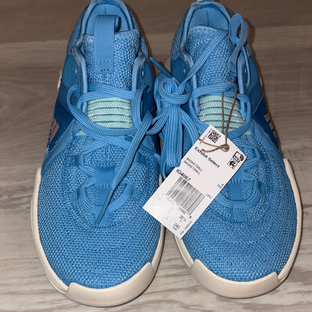 #181 Adidas Exhibit Select NWT blue Basketball shoe big youth boy sz 7.5 W sz 8